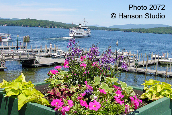 Weirs Beach, NH - M/S Mt. Washington leaving the beach - summer